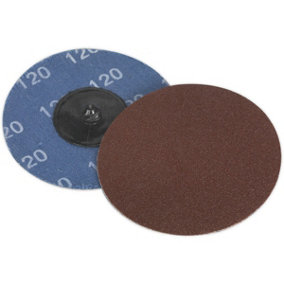 10 PACK - 75mm Quick Change Mini Sanding Discs - 120 Grit Aluminium Oxide Sheet