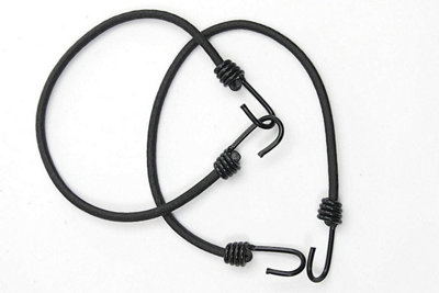10 Pack - 8MM Black Luggage Elastics Bungee Cord with Spiral Hook Ends Various Lengths (8MM x 800MM)