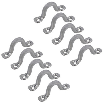 10 Pack 8mm Stainless Steel Wire Sheet Eye Tie Down Hook Strap 316 Marine Grade