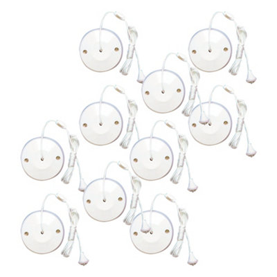 10 Pack Arlec 10A 1 Gang 2 Way White Ceiling Pull Cord Switch Bathroom Toilet