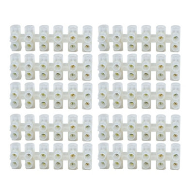 10 Pack Arlec 6 Way Terminal Connector Strip 30A 30 Amp for safe and secure wire connections