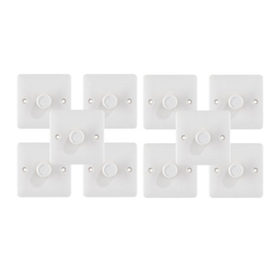 10 Pack Arlec Slim Line 1 Gang 2 Way 100W White Universal Dimmer Single Switch Screwed Slimline Profile