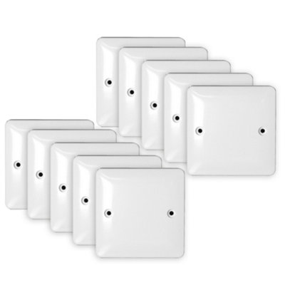 10 Pack Arlec Slim Line Profile White Screwed Single 1 Gang Blank Plate Blanking Plate Curved Edge