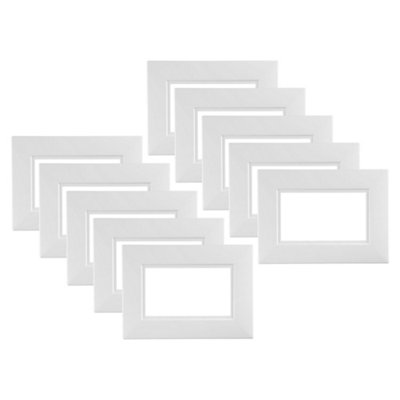 10 Pack Arlec White Double Finger Plate Bakelite suitable for 2 Gang Switches and Sockets Fingerplate
