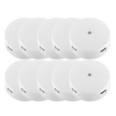 10 Pack Arlec White Junction Box 30A 90mm Deep 3 Way Terminal Box 30 Amp Round