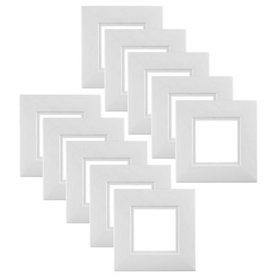 10 Pack Arlec White Single Finger Plate Bakelite suitable for 1 Gang Switches and Sockets Fingerplate
