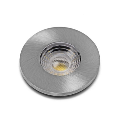 10 PACK - Brushed Chrome GU10  Fire Rated Downlight - IP65 - SE Home