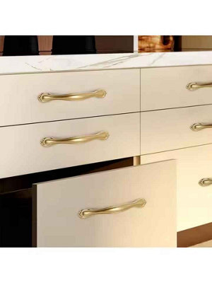 10 Pack Brushed Gold Cabinet Handles Modern 128mm Metal Drawer Pulls