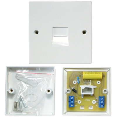 10 PACK BT Master Single Telephone Socket Screw Terminals Line Wall Plate 2/4A