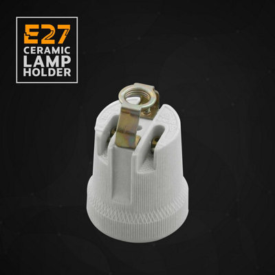 10 Pack E27 Bulb Holder Edison Screw White Ceramic Porcelain Lamp ...