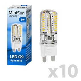 10 Pack G9 Clear Thermal Plastic Capsule LED 2.6W Warm White 3000K 180lm Light Bulb