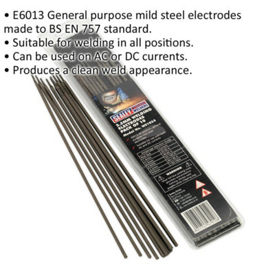 10 PACK Mild Steel Welding Electrodes - 2.5 x 300mm - 40 to 60A Welding Current
