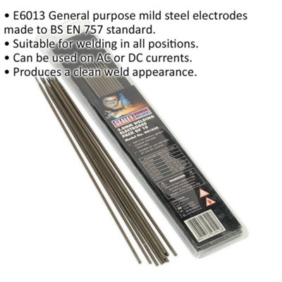 10 PACK Mild Steel Welding Electrodes - 2 x 300mm - 40 to 60A Welding Current