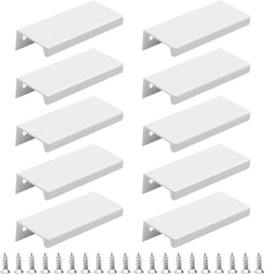 10 Pack Modern Kitchen Cabinet Handles with Screws, White Aluminum ...