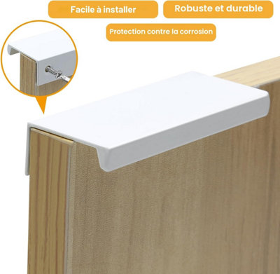 10 Pack Modern Kitchen Cabinet Handles with Screws, White Aluminum ...
