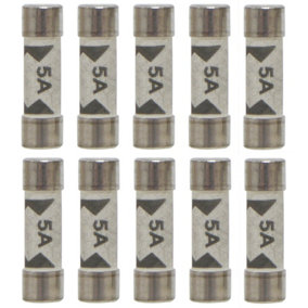 10 Pack of 5 Amp Consumer Unit Fuses BS1361 Cartridge Fuse