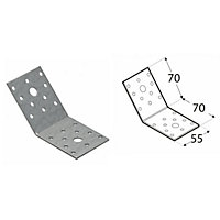 10 Pack of Heavy Duty Galvanised 135 Degrees Angle Brackets Corner Braces 2.5mm Thick 70x70x55mm