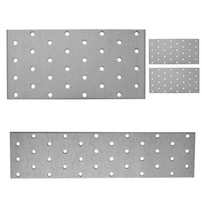 10 Pack of Heavy Duty Galvanised 2mm Thick Flat Jointing Mending Flat Metal Plates 120x40mm