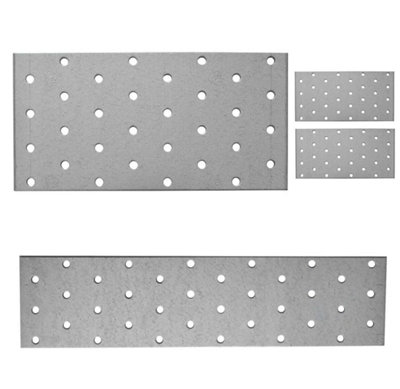 10 Pack of Heavy Duty Galvanised 2mm Thick Flat Jointing Mending Flat Metal Plates 300x60mm