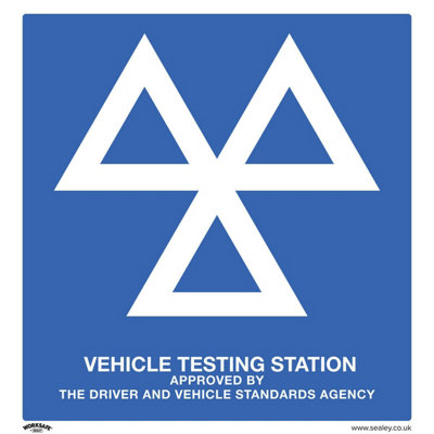 10 Pack of Rigid Plastic MOT Testing Station Safety Signs - 600 x 625mm ...