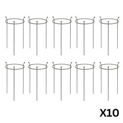 10 Pack of Small 60cm x 35cm Heavy Duty Black Steel Herbaceous Garden ...