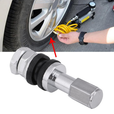 10 Pack of TR43E Metal Tubeless Tire Valve Stems for Cars,Trucks,and Motorcycles with Dust Covers