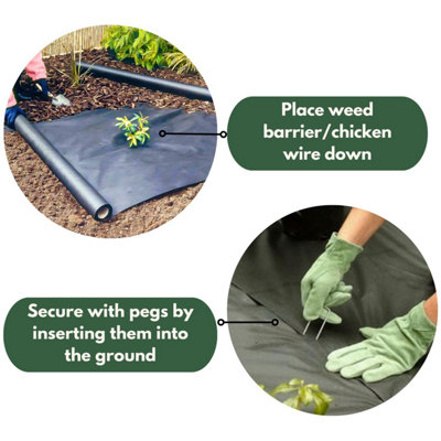 10 Pack of Weed Control Fabric Securing Pegs - Galvanised Steel and Stability Ground Garden Stakes - 6