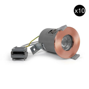 10 PACK - Rose Gold GU10  Fire Rated Downlight - IP65 - SE Home