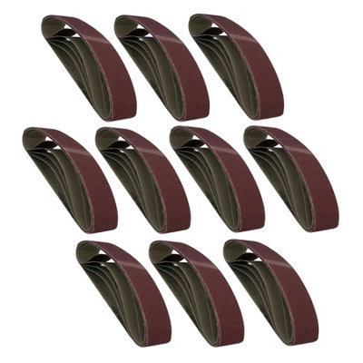 10 Pack Sanding Belts 80 Grit 686 x50mm Tool Sander Grinder