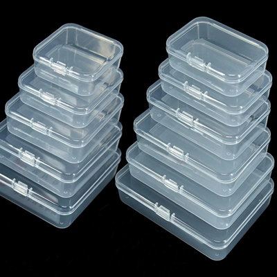 10 Pack Small Clear Plastic Storage Boxes 7.5x5x3.5cm Organizer Containers