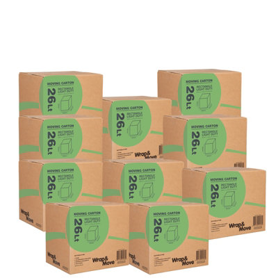10 Pack Small Moving Boxes 26lt (01160x10)