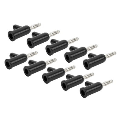 10-Pack Solderless Banana Plug Connectors,ABS Brass Lantern Open Screw,4mm Black for Inverters