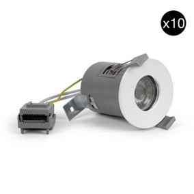 10 PACK - White GU10  Fire Rated Downlight - IP65 - SE Home
