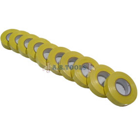 10 Pack YELLOW electrical insulation tape 19mm wide x 20 metres long