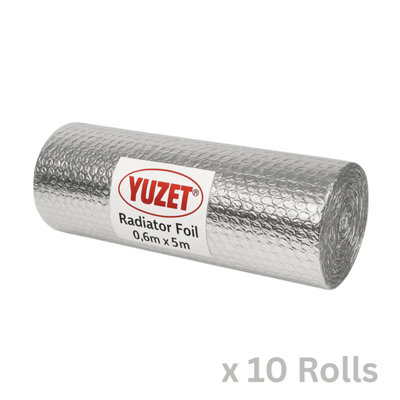 10 Pack - Yuzet 60cm x 5m Radiator Heat Reflective Insulating Foil ...