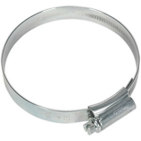 10 PACK Zinc Plated Hose Clip - 60 to 80mm Diameter - External Pressed Threads
