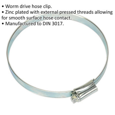 10 PACK Zinc Plated Hose Clip - 90 to 110mm Diameter - External Pressed ...