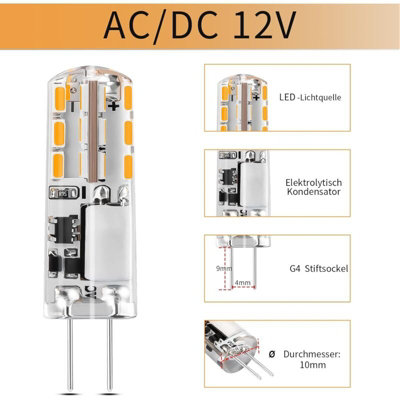 Lampadina LED Bispina G4 2.2W SMD 12V AC/DC Tubolare Imperia