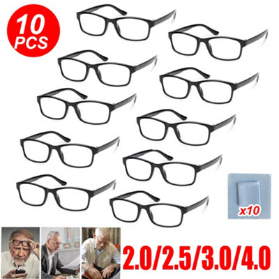 10 Packs Reading Glasses Mens Womens +4.0 Uv Reader Uk