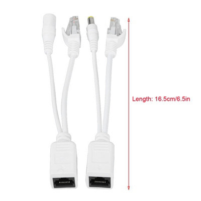 10 Pair IP Camera POE RJ45 Cable Power Over Ethernet Adapter Injector Splitter DC 12 V