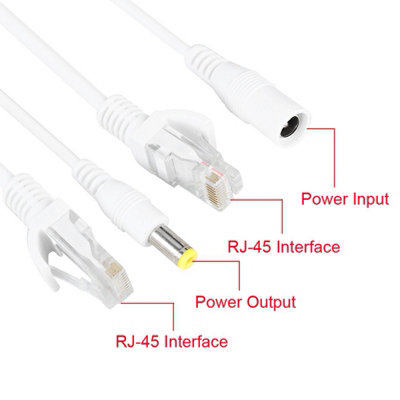 10 Pair IP Camera POE RJ45 Cable Power Over Ethernet Adapter Injector Splitter DC 12 V