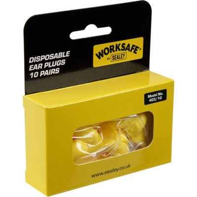 10 Pairs of Disposable Ear Plugs for Noise Protection with 34dB SNR Rating
