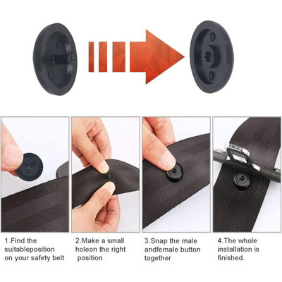 4PCS Car Seat Belt Stop Buttons - Anti-Slip Positioning Clip, Mushroom Head Snap Button, Fits Most Vehicles, No Welding Needed-937609