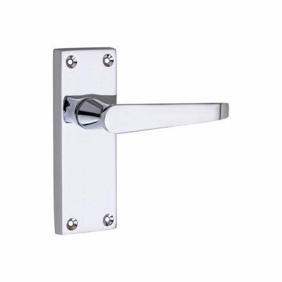 10 Pairs Victorian Straight Lever Latch Internal Handles Polished Chrome Finish 120mm x 40mm - Golden Grace