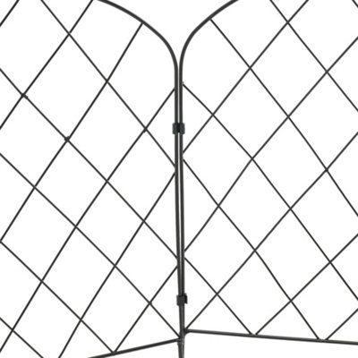 10 Pcs Decorative Black Metal Arched Top Iron Garden Border Fence Animal Barrier - 6