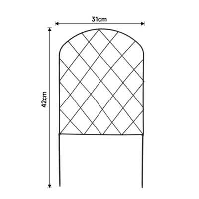 10 Pcs Decorative Black Metal Arched Top Iron Garden Border Fence Animal Barrier - 7