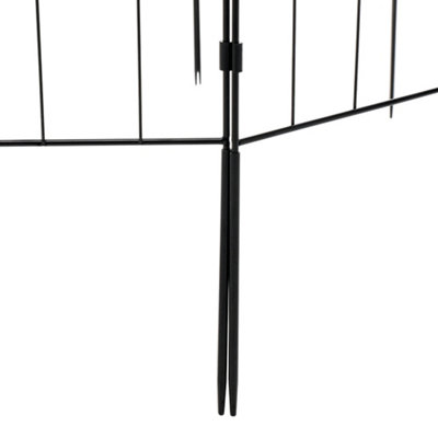 10 Pcs Decorative Garden Arched Top Iron Fence Metal Wire Border Animal Barrier 33cm W x 61cm H (Each) - 5