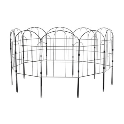 10 Pcs Decorative Garden Iron Fence Metal Wire Border Animal Barrier 33cm W x 61cm H (Each)
