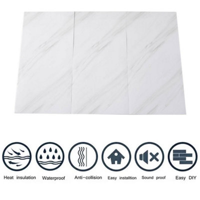 10 Pcs Marble Tile Stickers for Kitchen Bathroom PVC Waterproof Oil