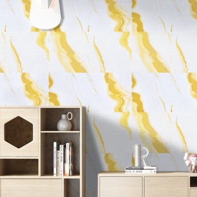 10 PCS Peel and Stick Removable Waterproof Marble Wall PVC Sticker